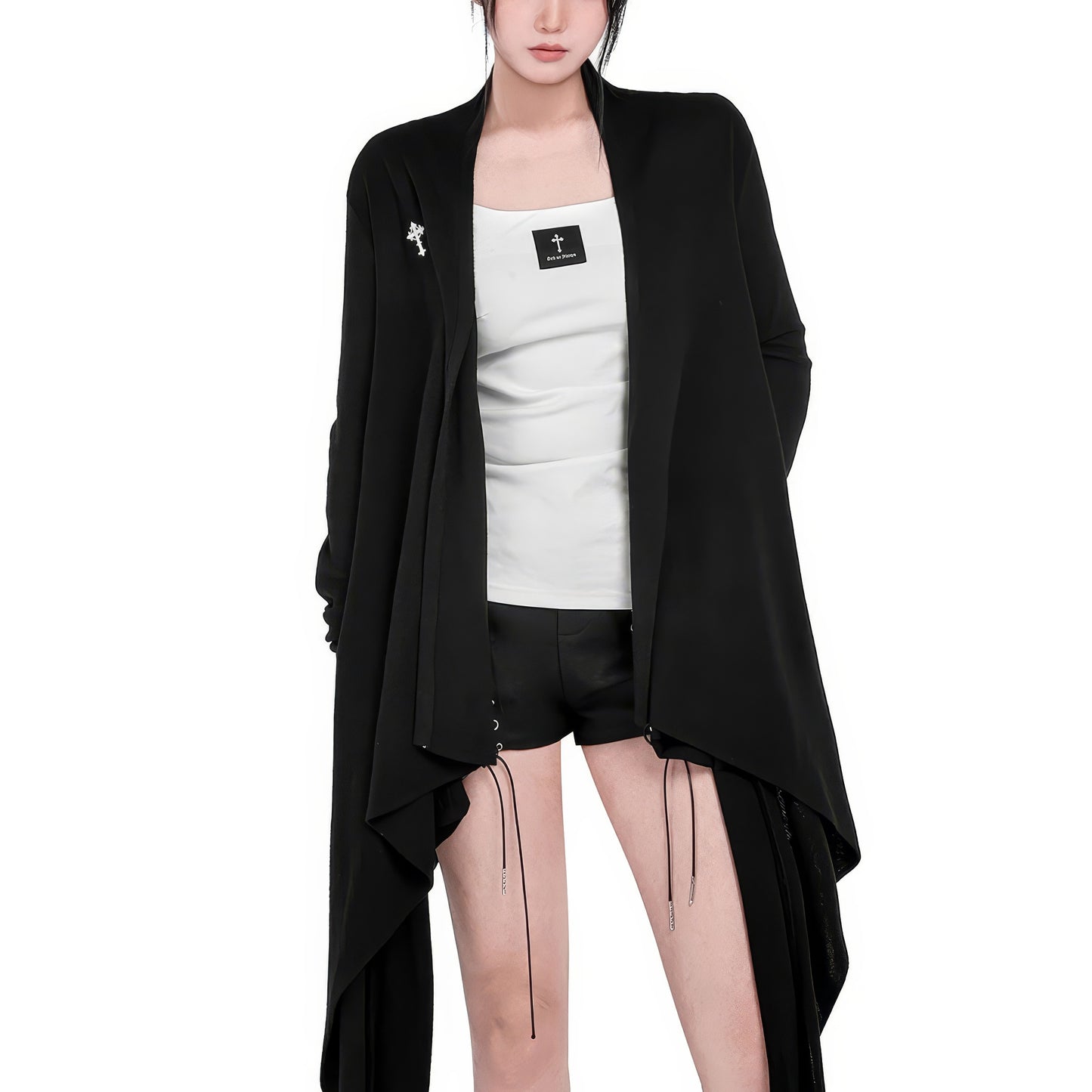 Asymmetrical Drape Long Cardigan