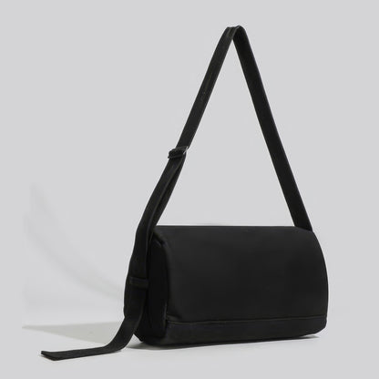 Asymmetrical Zip Canvas Shoulder Bag