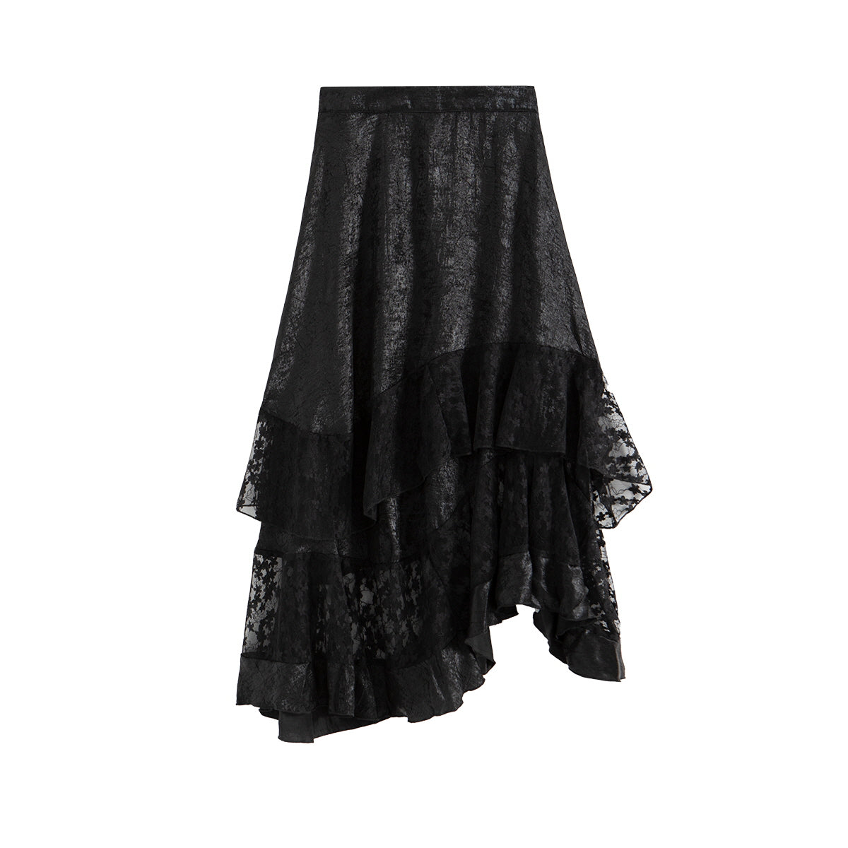 Layered Asymmetrical Lace Skirt