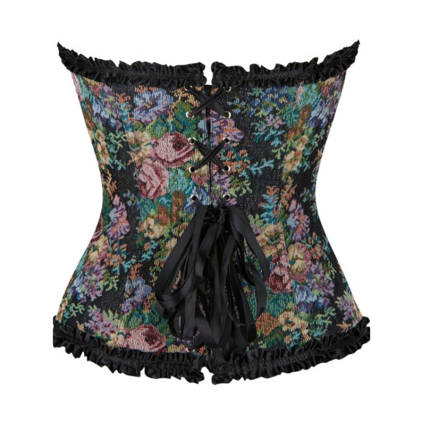 Floral Tapestry Lace Trim Corset