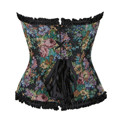 Floral Tapestry Lace Trim Corset