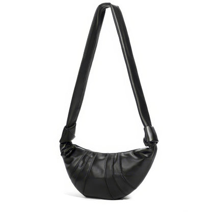 Knotted Crescent Black Shoulder Bag