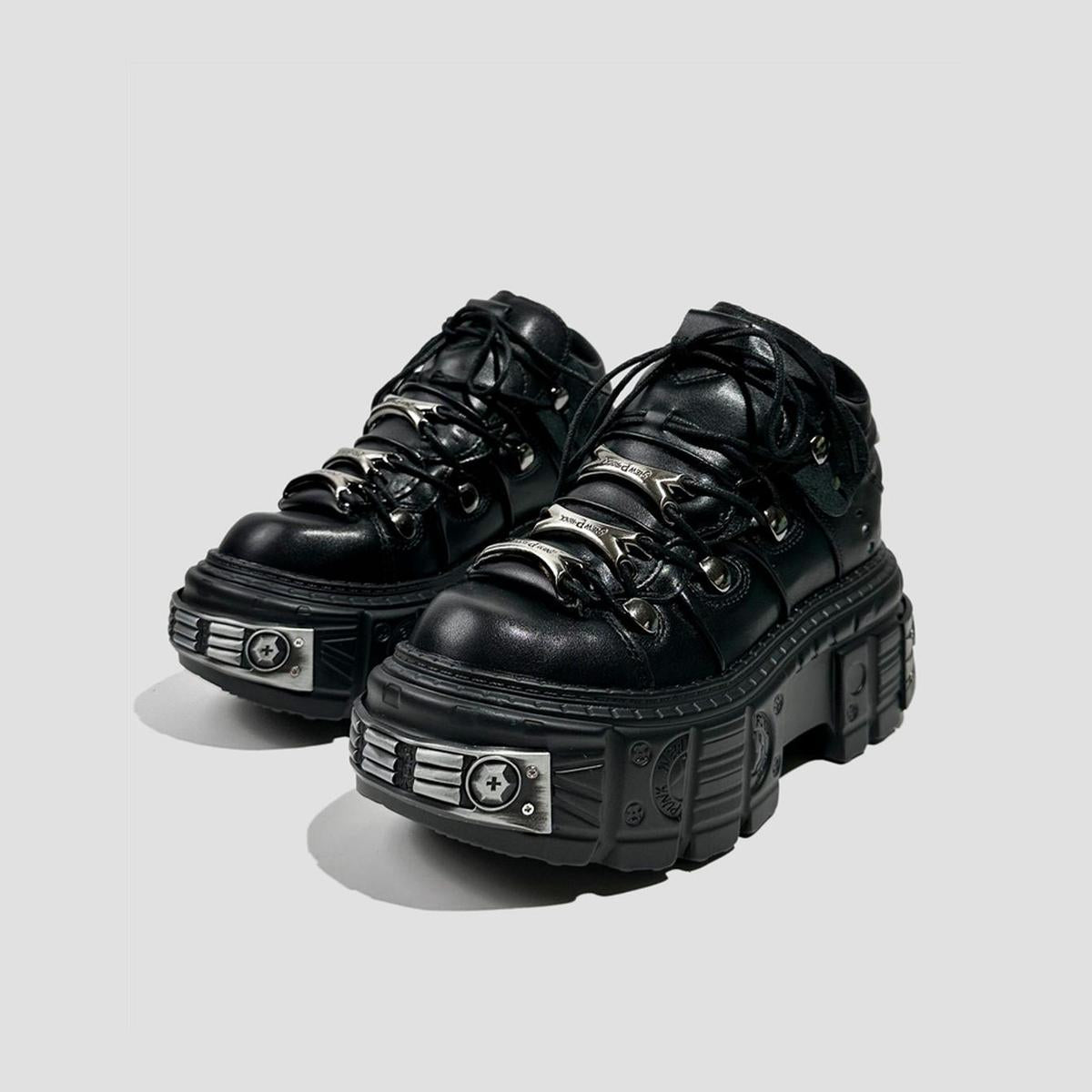 Metallic Hardware Platform Sneakers