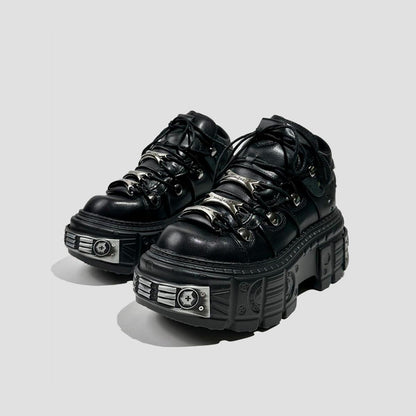 Metallic Hardware Platform Sneakers