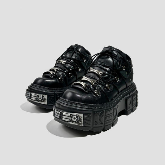Metallic Hardware Platform Sneakers