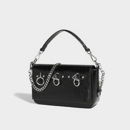 Ring Hardware Chain Handle Shoulder Bag