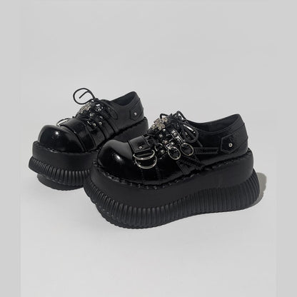 Black Patent Chain Platform Shoes