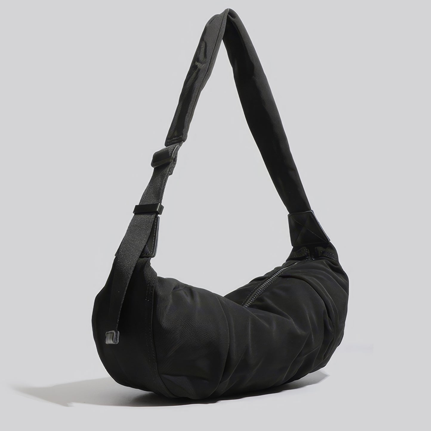 Curved Nylon Sling Shoulder Bag