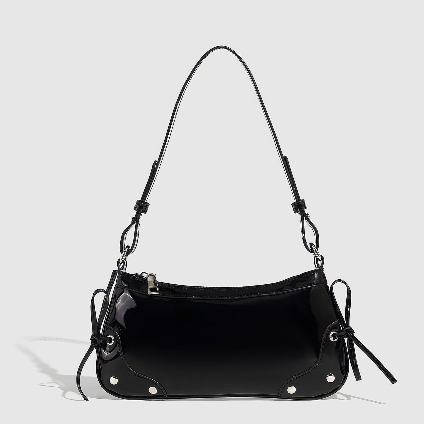 Lace Tie Patent Mini Shoulder Bag