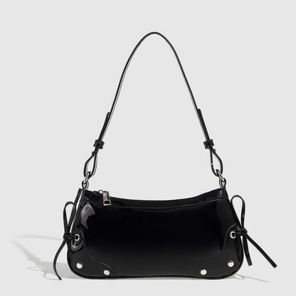 Lace Tie Patent Mini Shoulder Bag