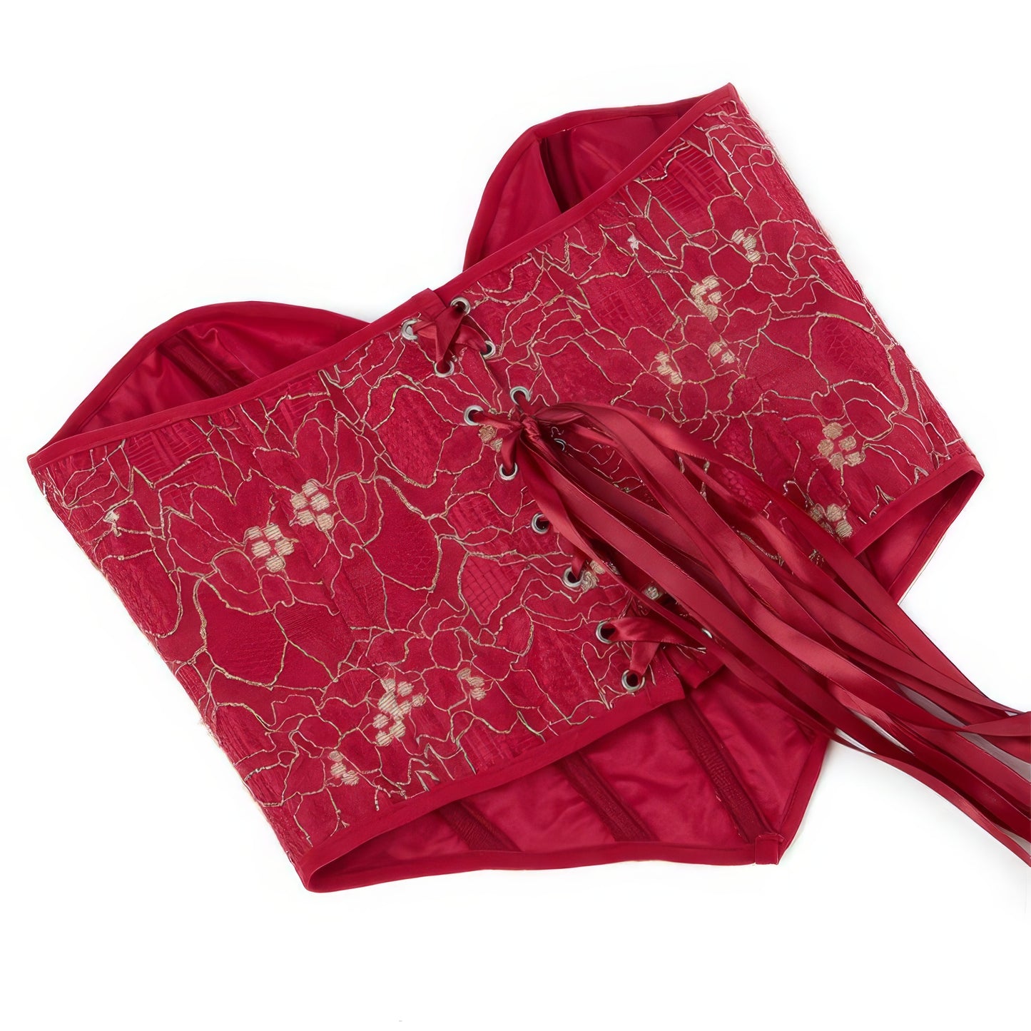 Floral Lace Jacquard Bustier Corset Top