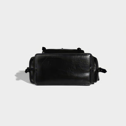 Triple Buckle Glossy Chain Backpack