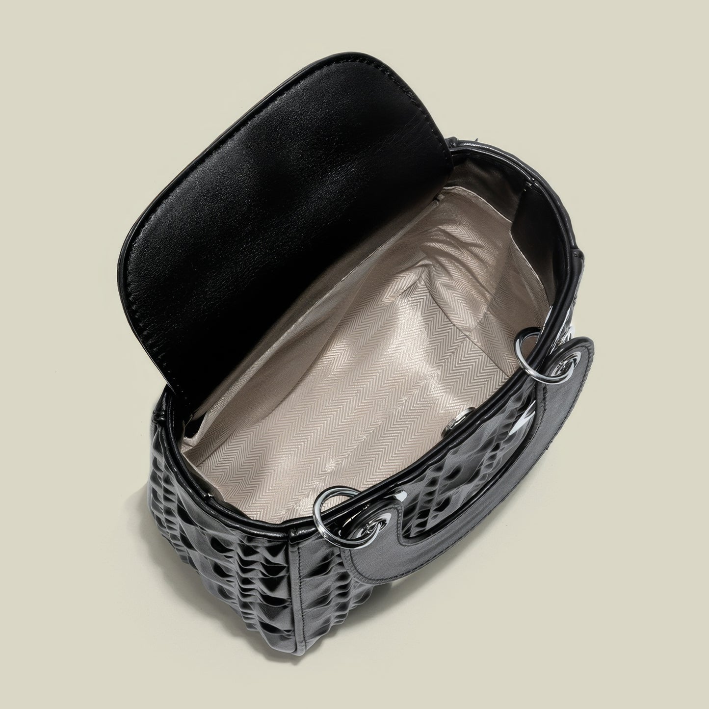 Embossed Glossy Mini Square Tote Bag
