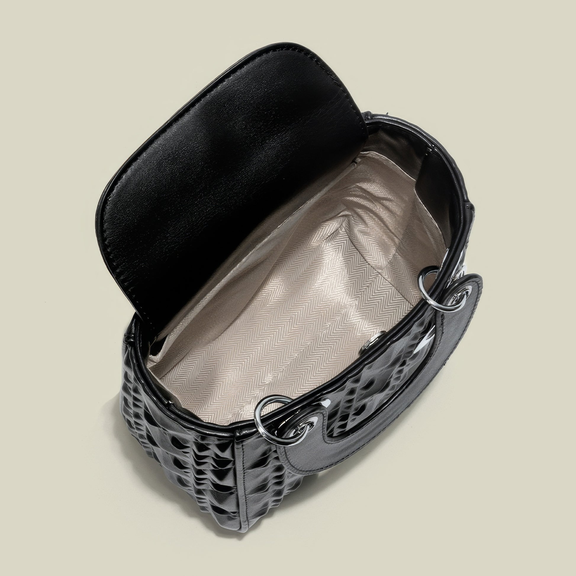 Embossed Glossy Mini Square Tote Bag