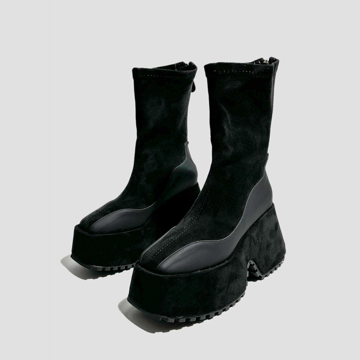 Futuristic Split-Sole Platform Boots