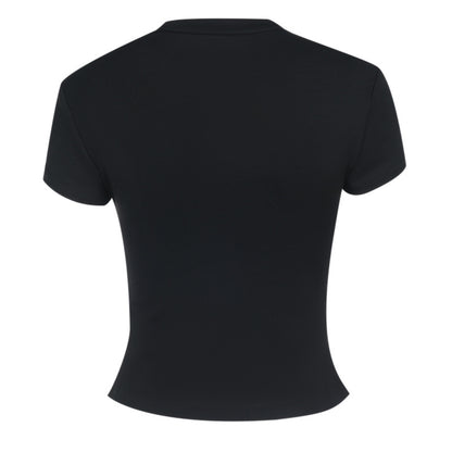 Black Sheer Panel T-Shirt