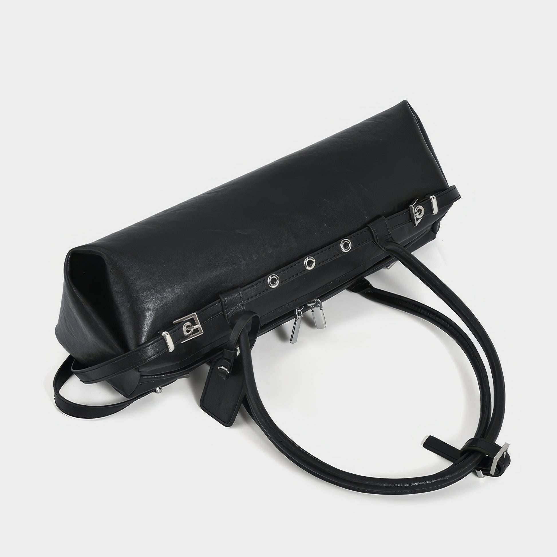 Buckle Strap Long Barrel Shoulder Bag