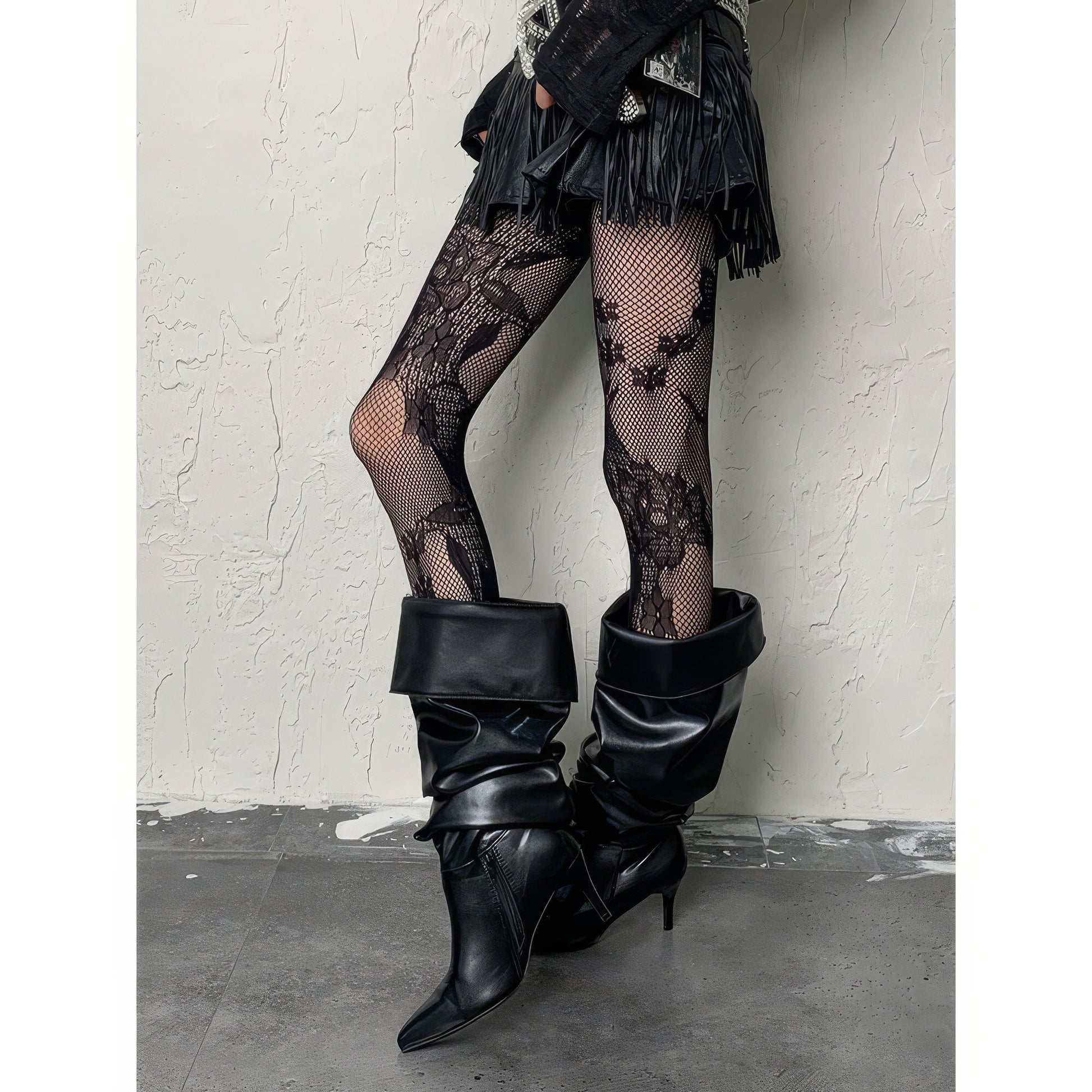 Floral Lace Fishnet Tights