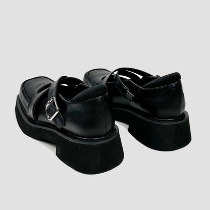 Black Platform Strap Mary Janes