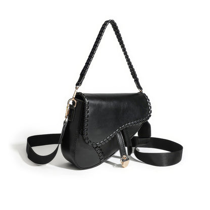 Asymmetrical Saddle Stitch Shoulder Bag