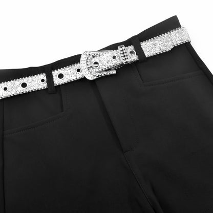 Rhinestone Western Black Shorts