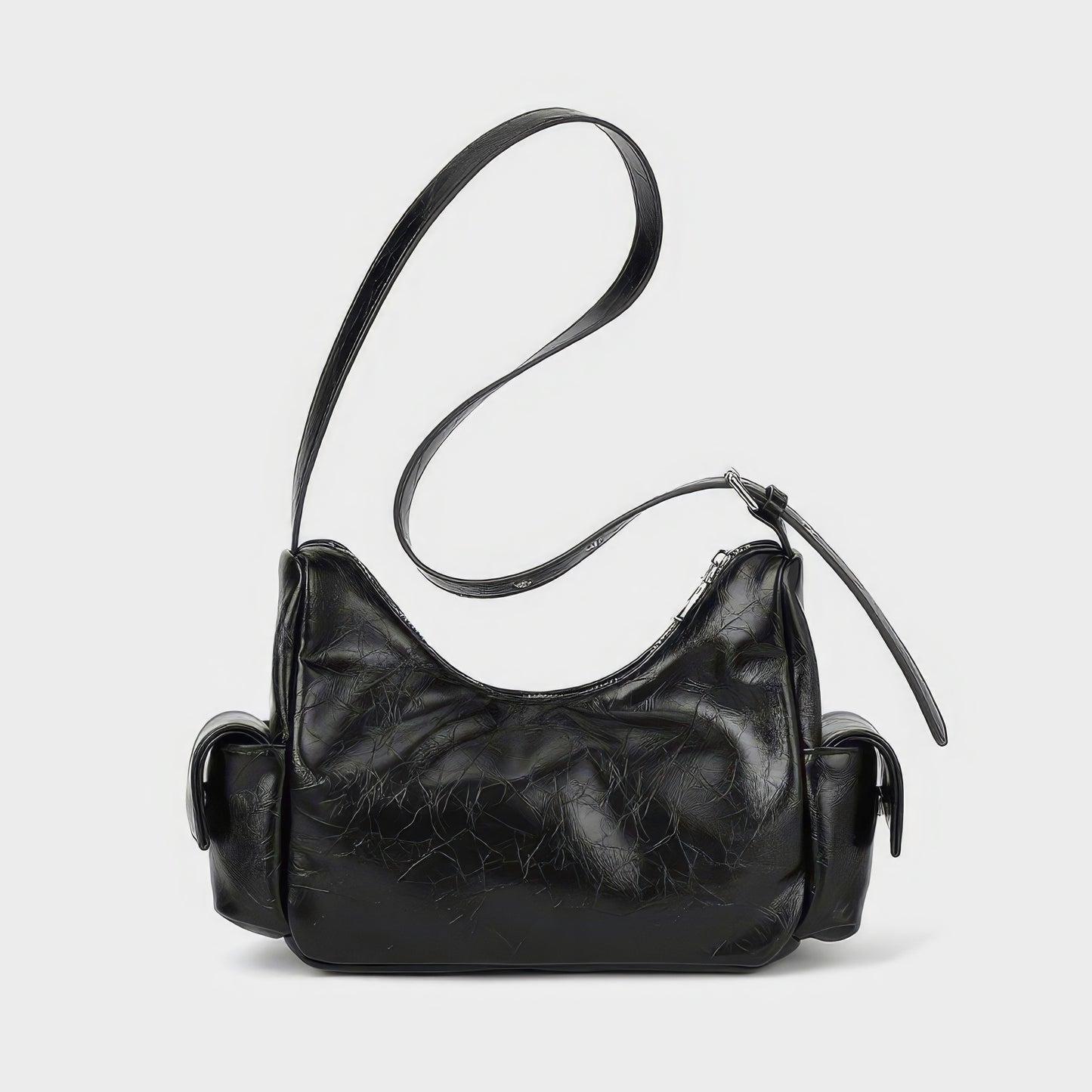 Multi Pocket Textured Shoulder Bag