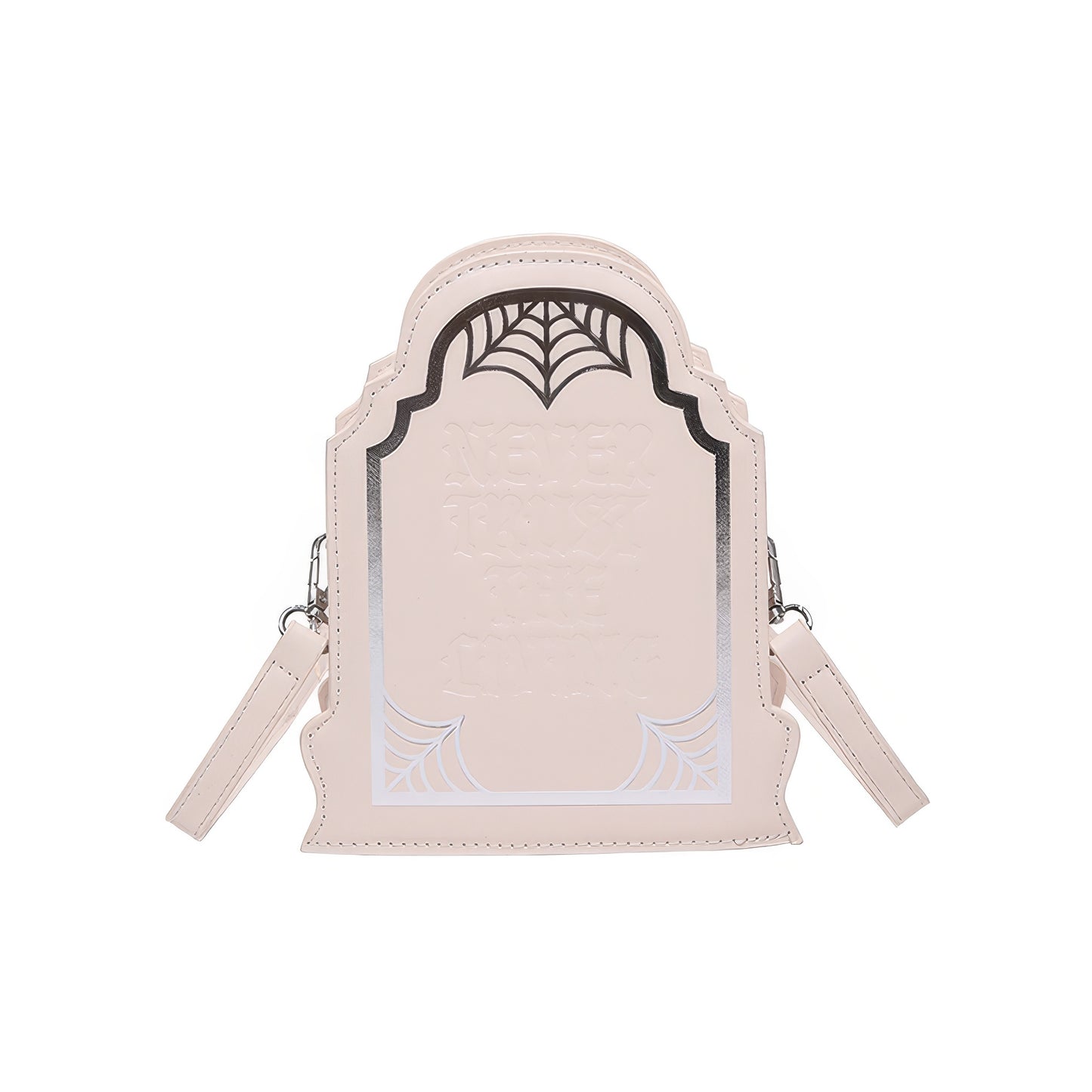 Tombstone Engraved Faux Leather Crossbody