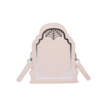 Tombstone Engraved Faux Leather Crossbody