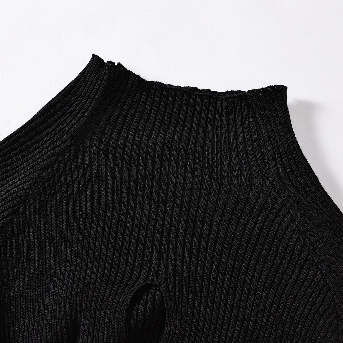 Cutout Twist Ribbed Sweater