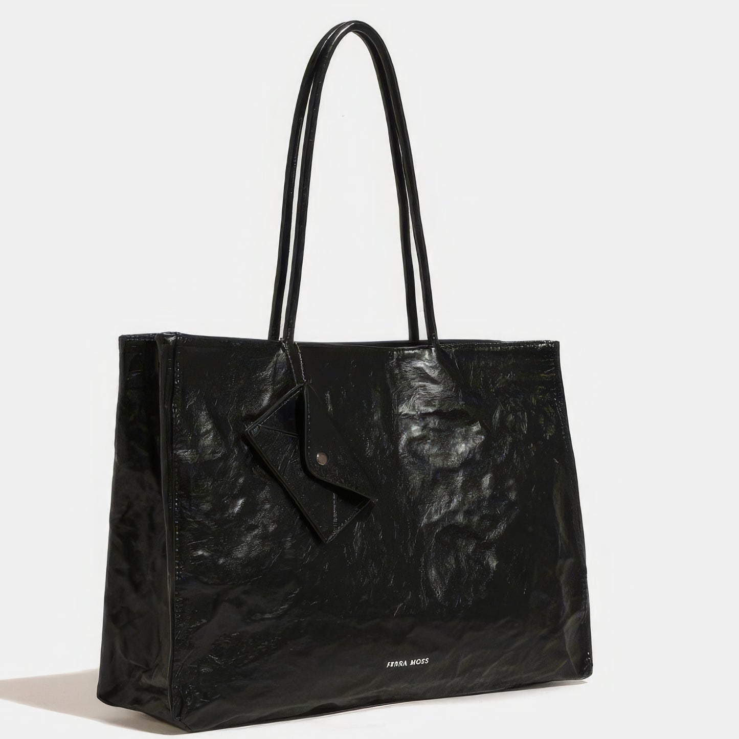 Glossy Crinkle Texture Shopper Bag