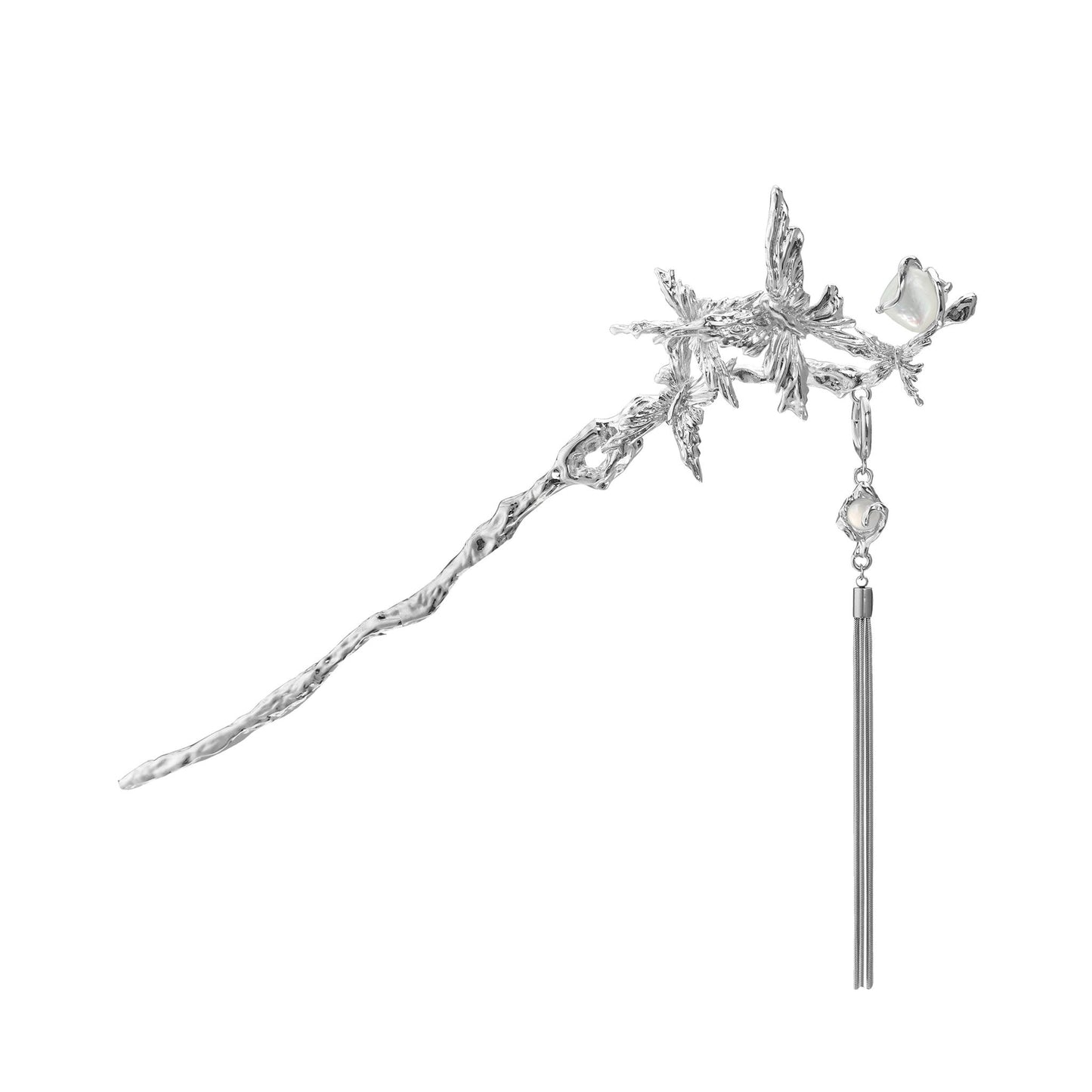 Iridescent Rose Leaf Hair Stick