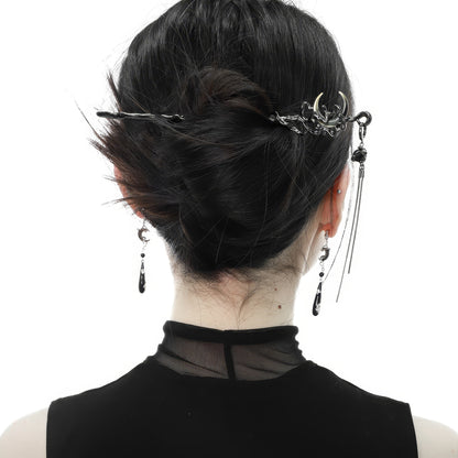 Moon Horn Black Hair Stick