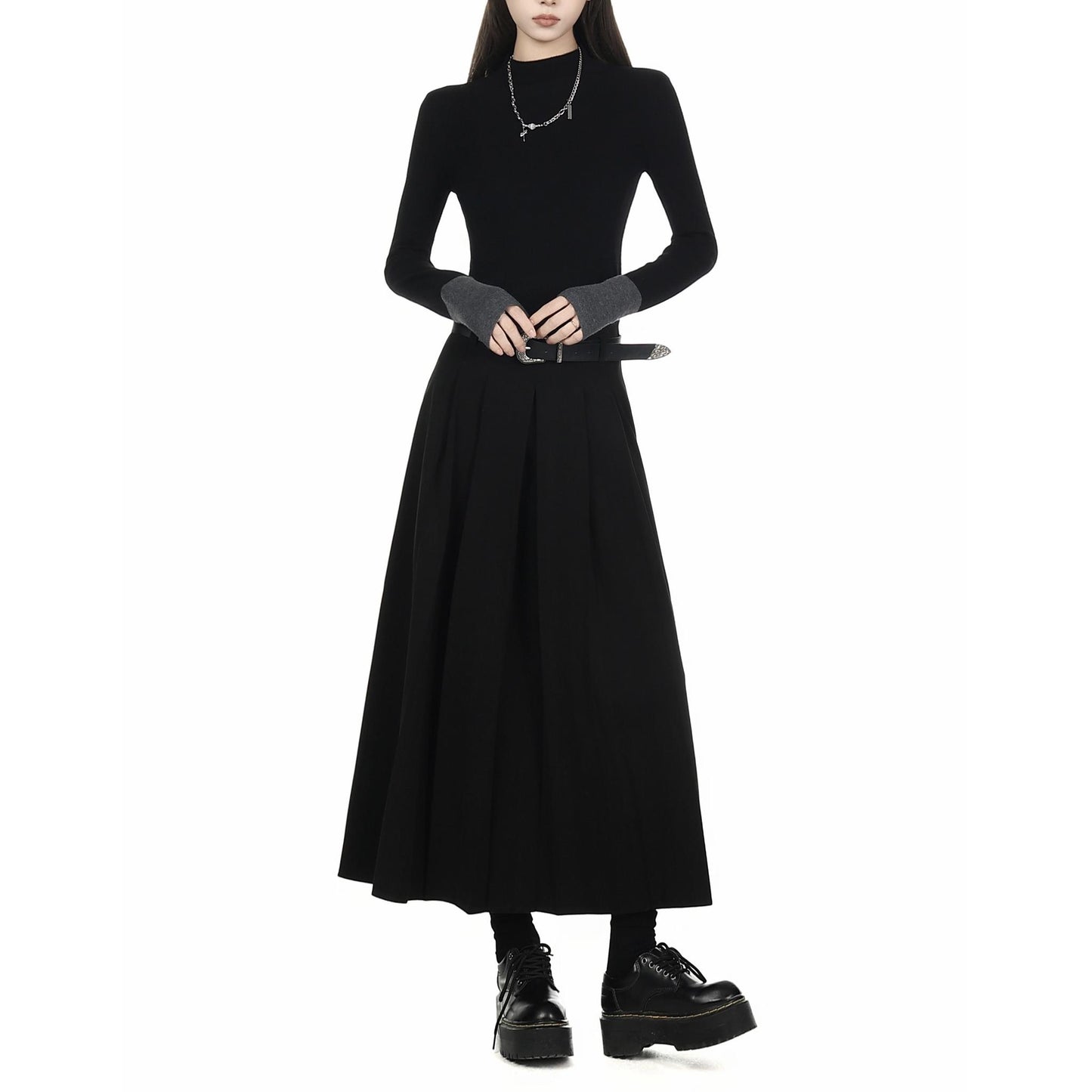 Mock Neck Slim Fit Knit Top