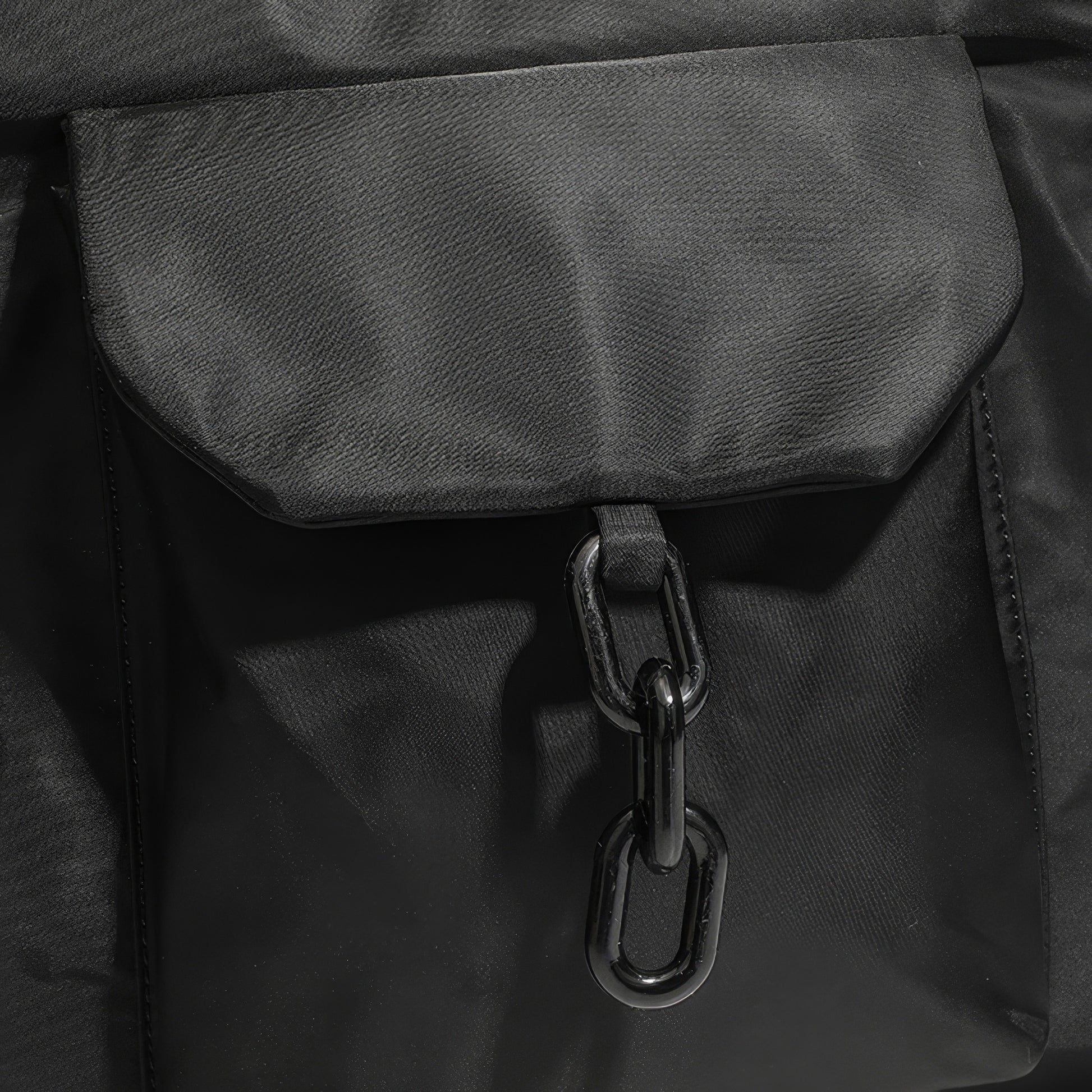 Utility Pocket Nylon Shoulder Tote Bag