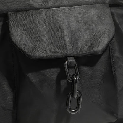 Utility Pocket Nylon Shoulder Tote Bag
