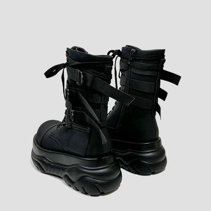 Strapped Platform Combat Boots