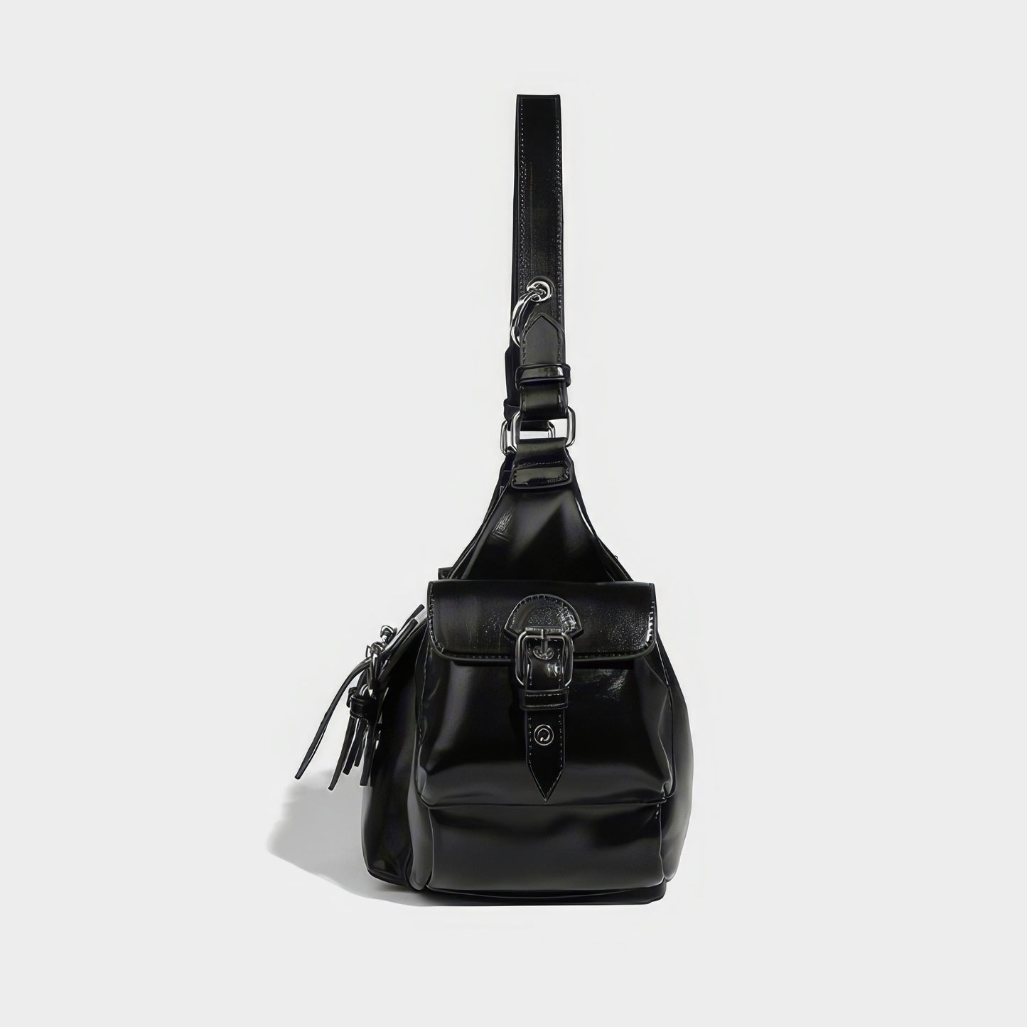 Triple Buckle Flap Barrel Bag