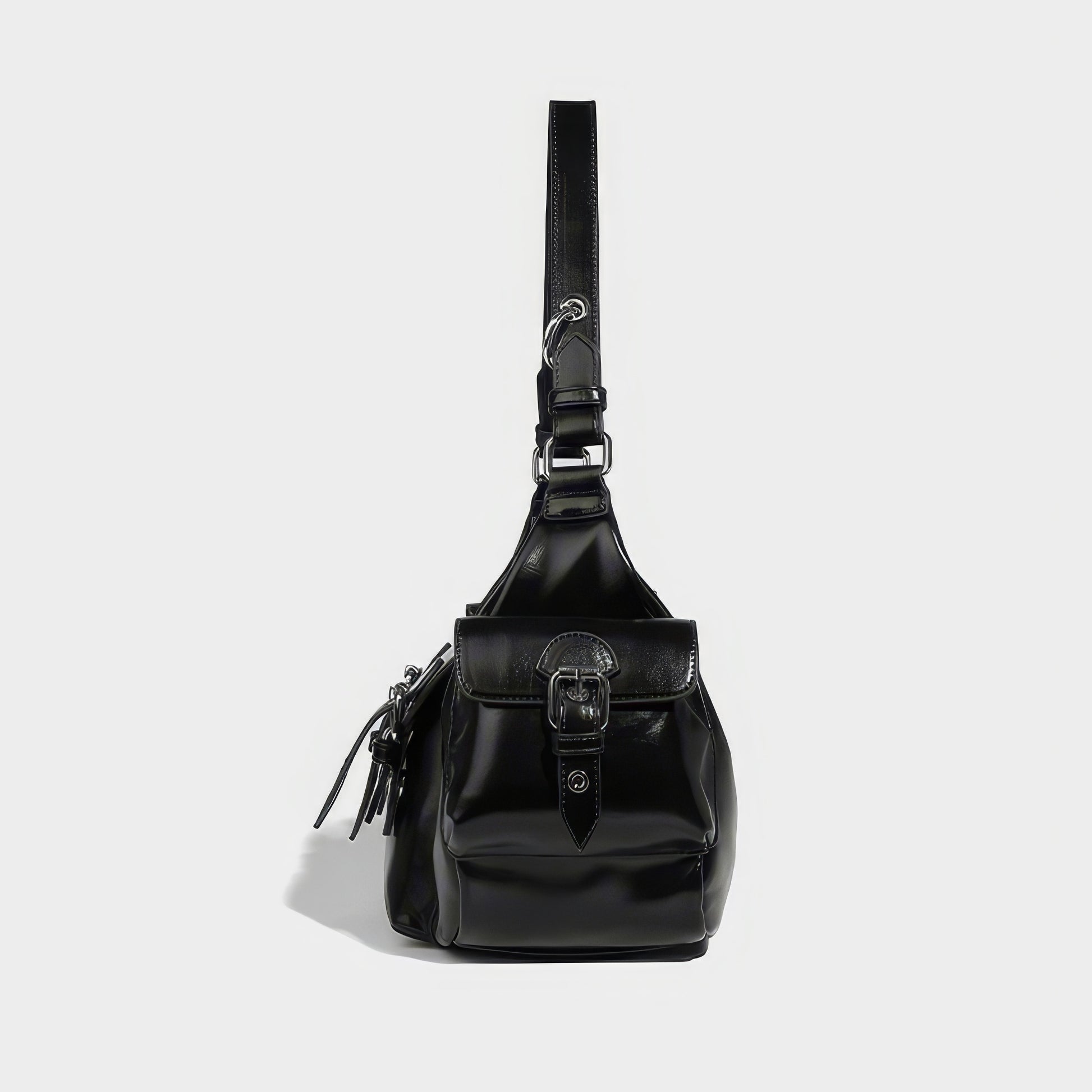 Triple Buckle Flap Barrel Bag