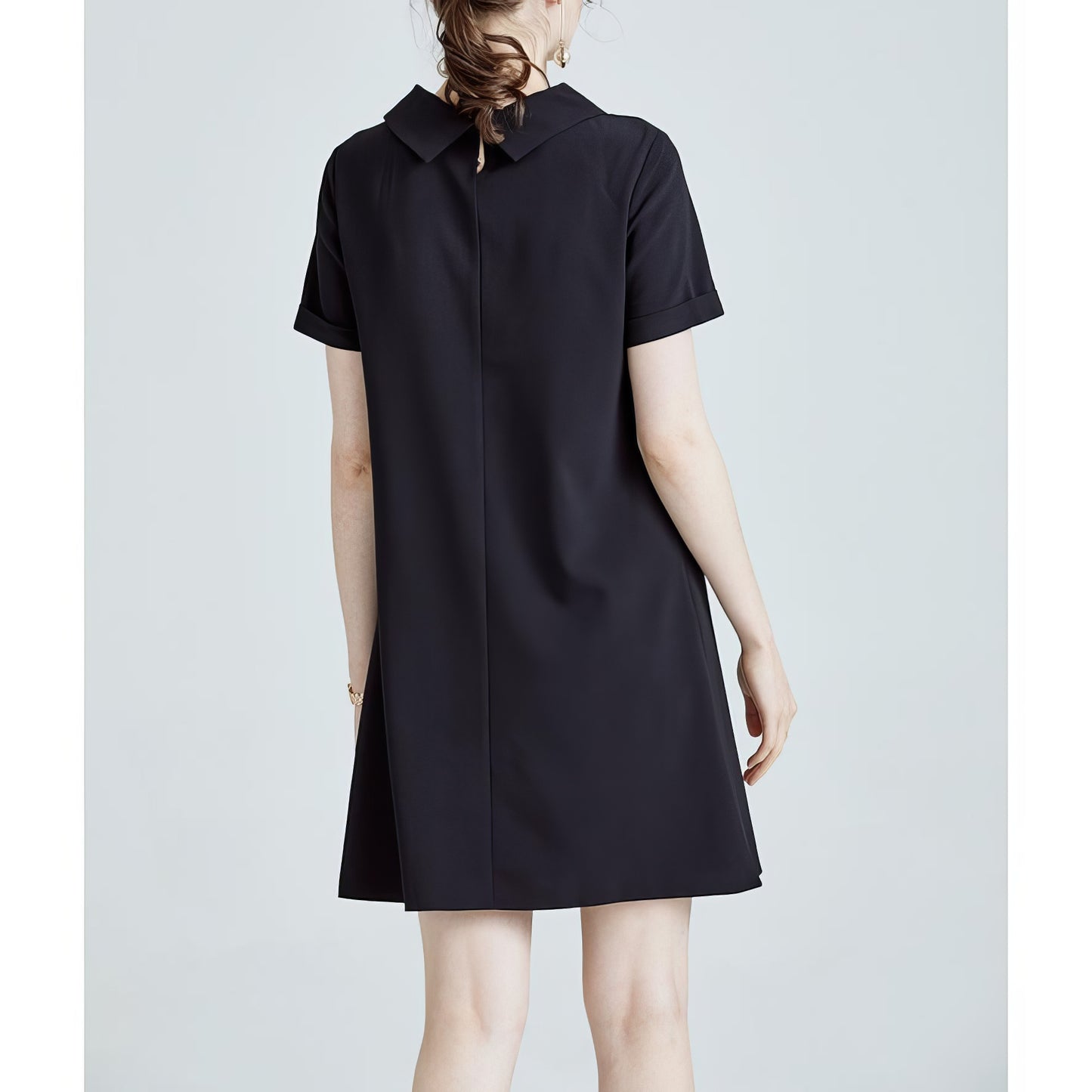 Pleated Collar A-Line Mini Dress