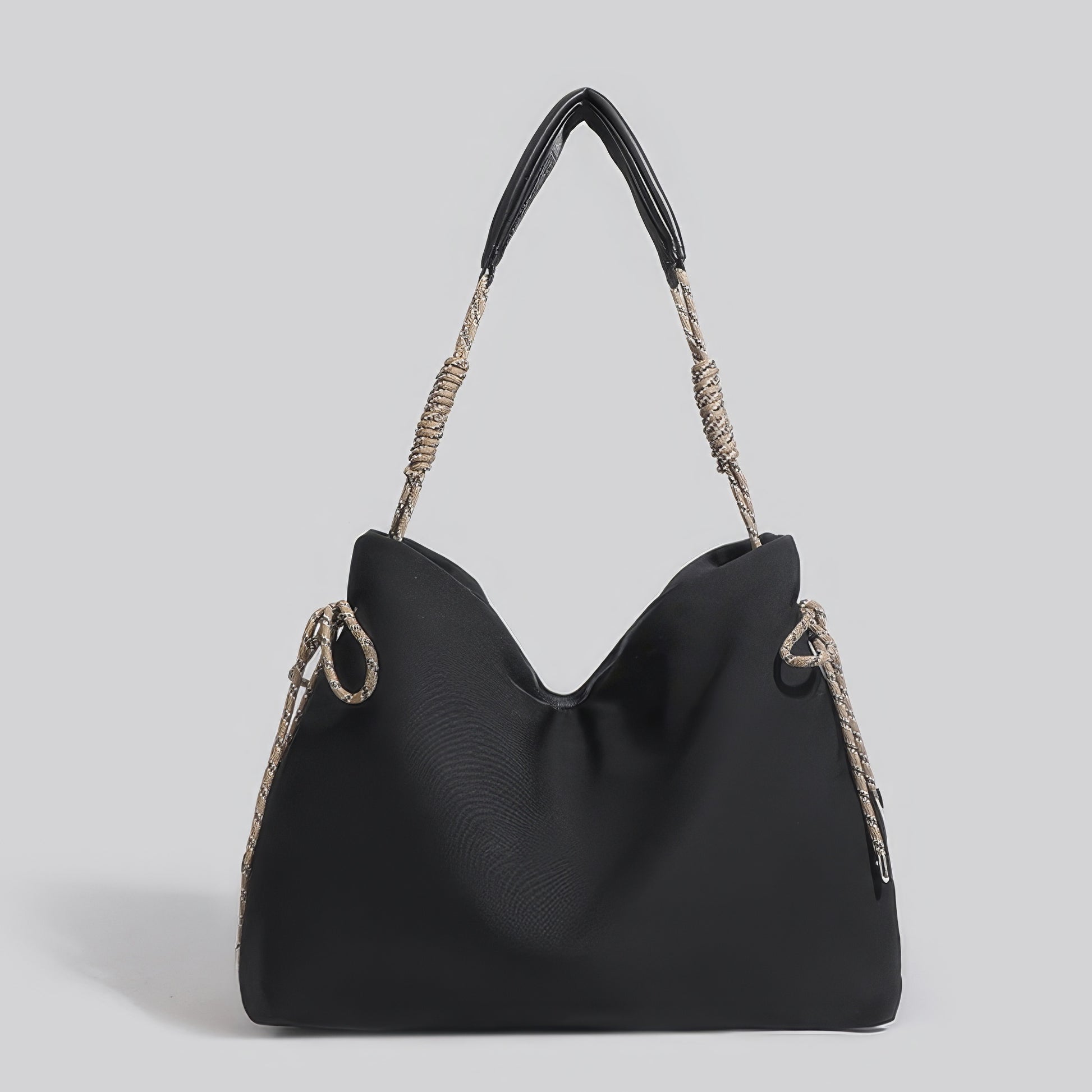 Rope Accent Soft Slouch Shoulder Bag