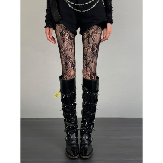 Floral Mesh Net Tights