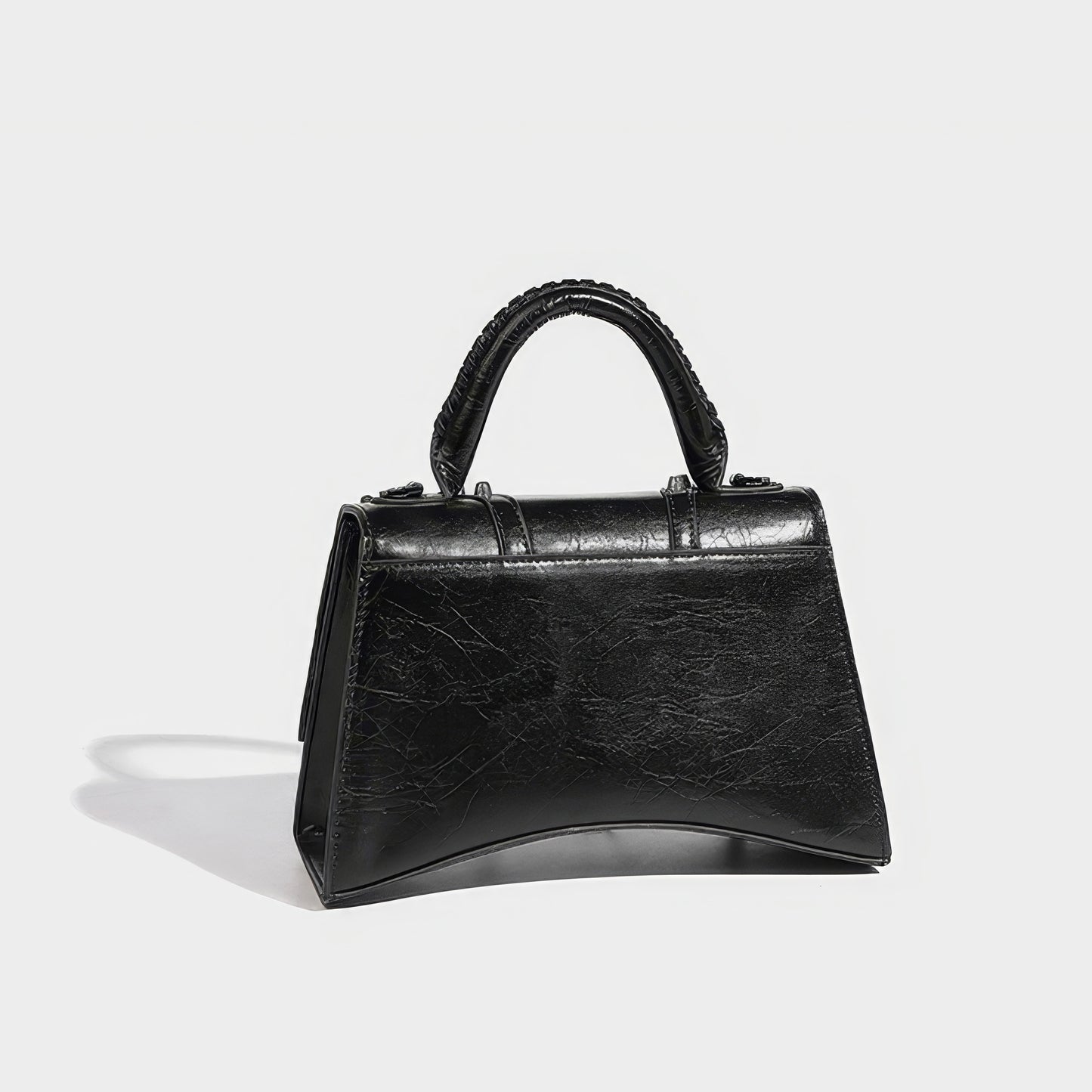 Textured Buckle Detail Mini Satchel Bag