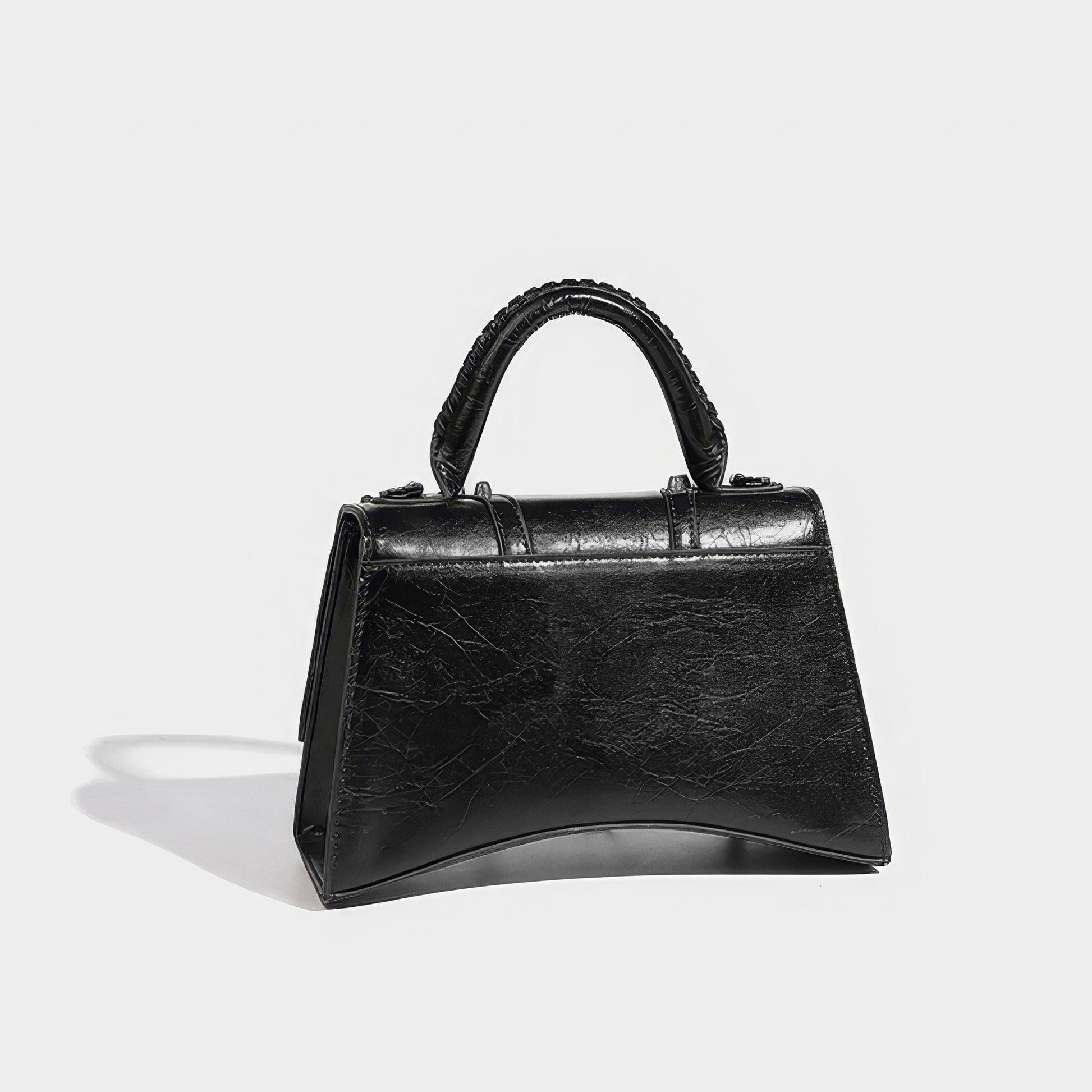 Textured Buckle Detail Mini Satchel Bag