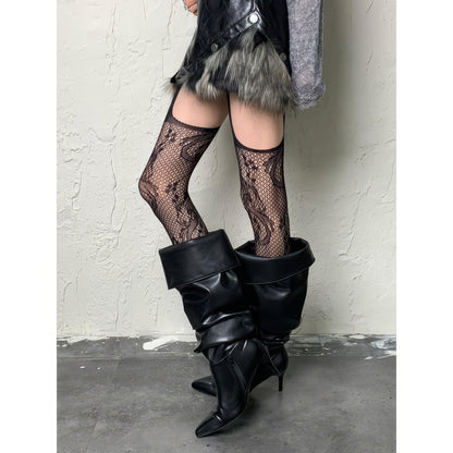 Baroque Scroll Lace Cutout Tights
