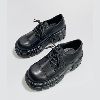 Black Chunky Metal-Accent Oxfords