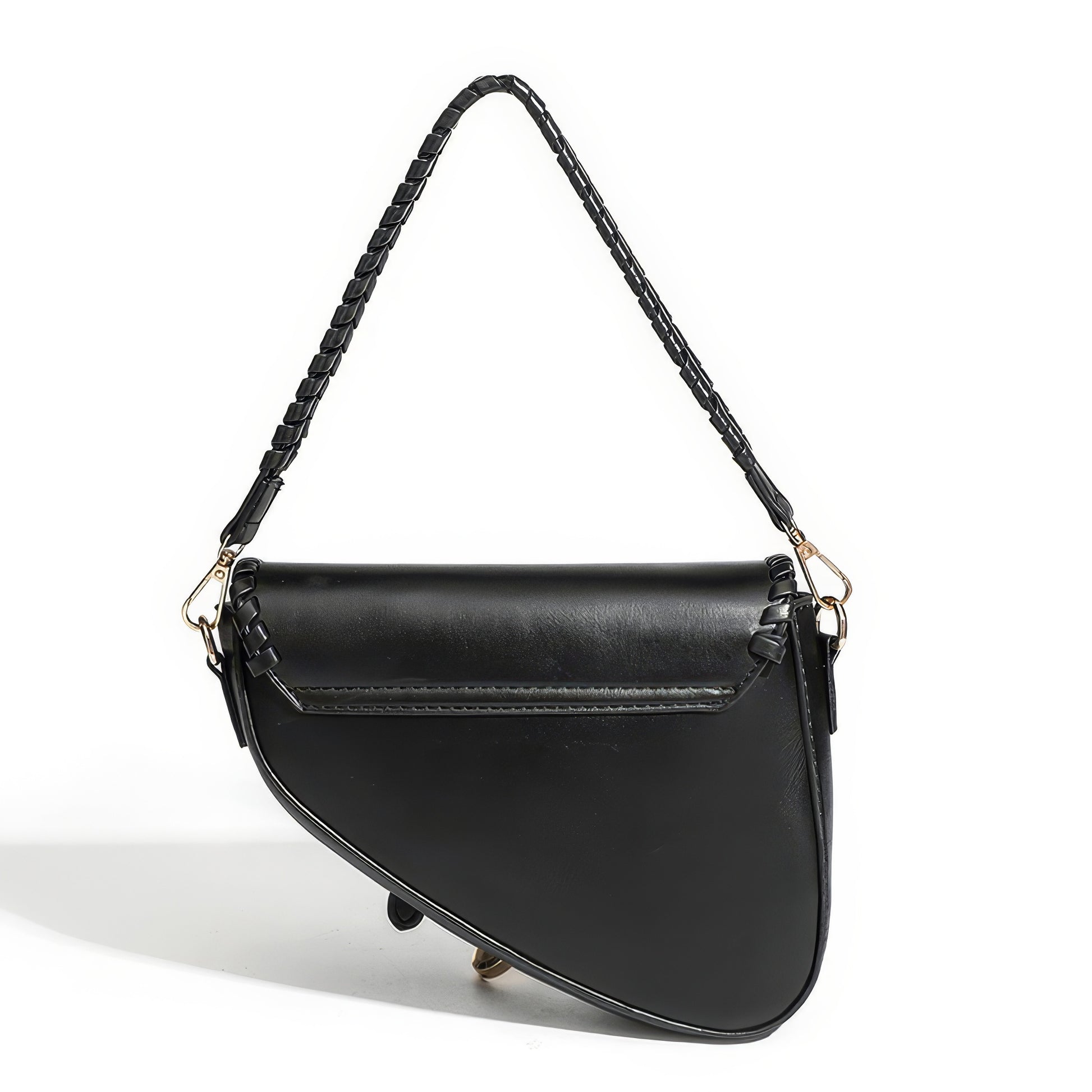 Asymmetrical Saddle Stitch Shoulder Bag