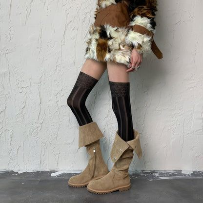 Vintage Lace Pattern Garter Tights