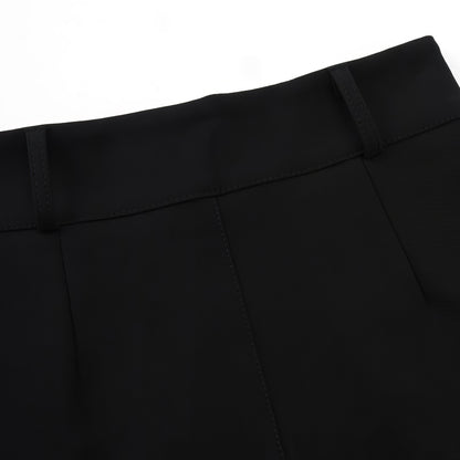 Rhinestone Buckle Black Shorts
