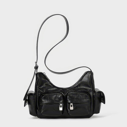Multi Pocket Textured Shoulder Bag