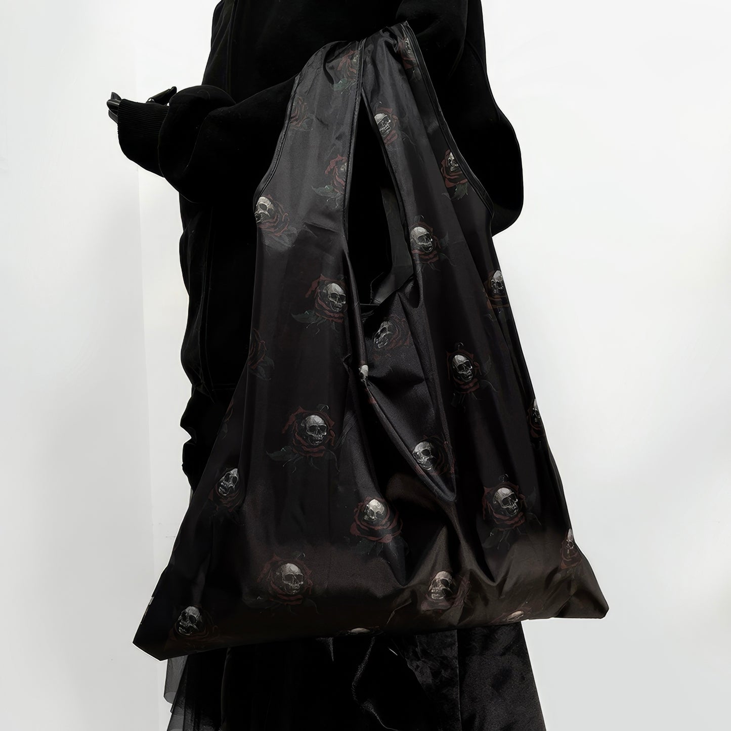 Skull Rose Foldable Eco Tote Bag